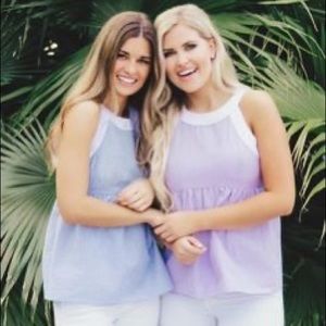 Lauren James Lavender layla peplum top NWT